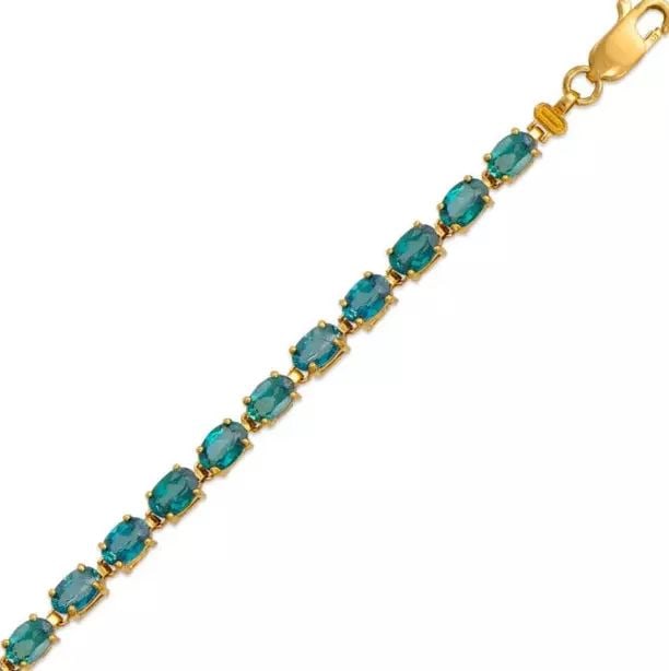 NEW 14K YELLOW GOLD MYSTIC TOPAZ BRACELET (1 of 2)