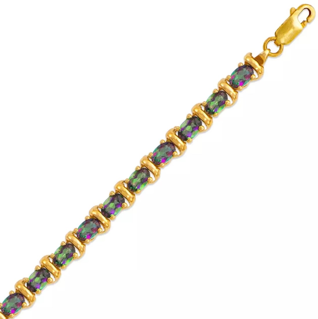 NEW 14K YELLOW GOLD MYSTIC TOPAZ BRACELET (1 of 2)