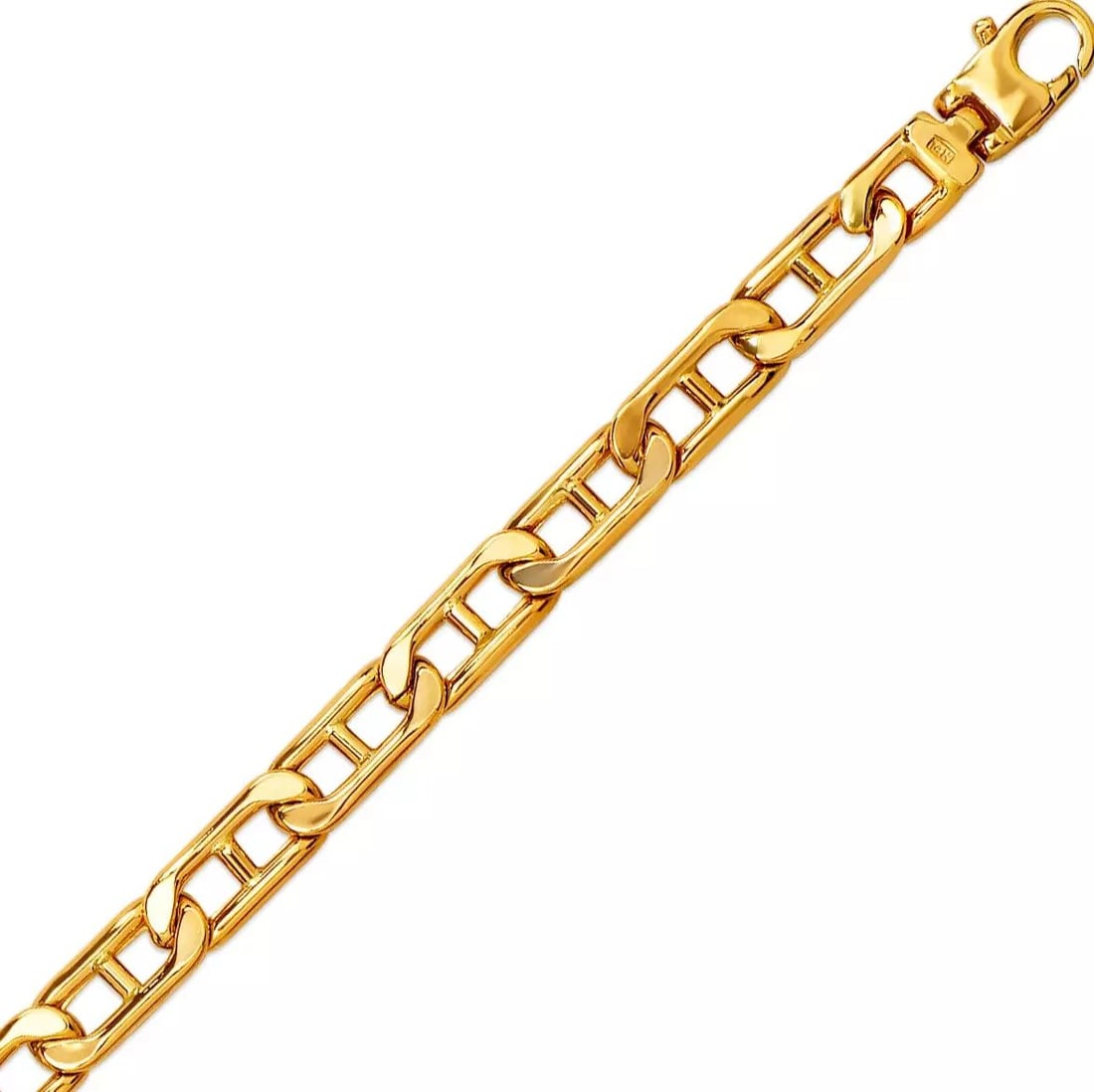 NEW 14K YELLOW GOLD HOLLOW GUCCI BRACELET 7mm: NEW 14K YELLOW GOLD HOLLOW GUCCI BRACELET 7mm 14K Yellow Gold Approx. 070 Gauge (7.0mm Wide) High Polished Lobster Lock Length : 8.75" Inch Weight: 12.5 Gram