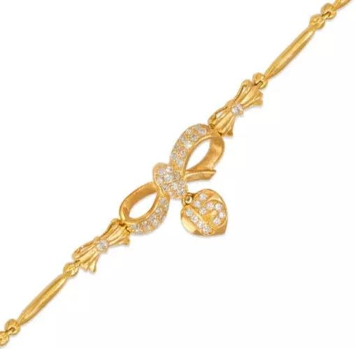NEW 14K YELLOW GOLD FANCY 15 ANOS CZ BRACELET: NEW 14K YELLOW GOLD FANCY 15 ANOS CZ BRACELET 14K Yellow Gold Approx. 2mm Wide, 16mm Center High Polished/Satin Finished/Cubic Zirconia Available in Tricolor and White Gold H-Clasp Length : 7" Inch We
