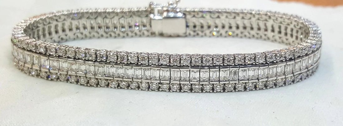 18K WHITE GOLD BRACELET 15.50CT DIAMONDS VS-F (1 of 2)