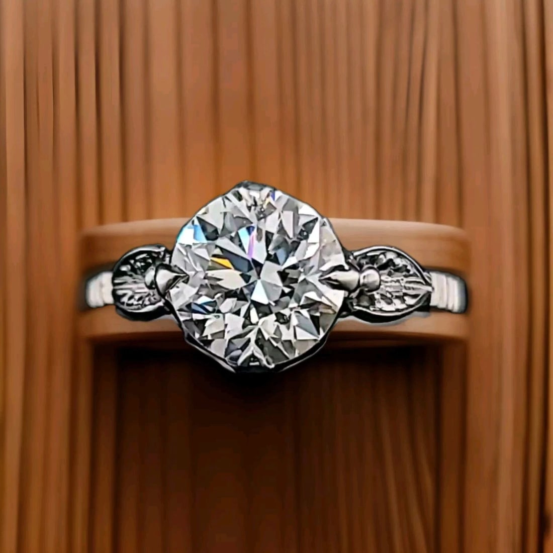 PLATINUM VINTAGE ENGAGEMENT RING 1.98CT. NATURAL EURO CUT ROUND DIAMOND GIA CERT: 2.25CT. PALLADIUM VINTAGE ENGAGEMENT RING NATURAL EURO CUT ROUND DIAMOND GIA Gorgeous art deco filigree Platinum & palladium Engagement ring circ 1900s center natural old euro cut round Diamond weight