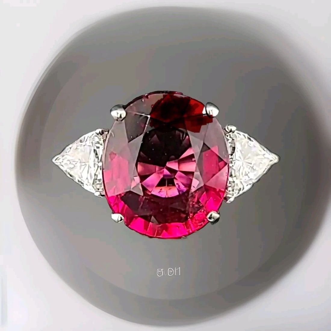 VINTAGE 14K WHITE GOLD ENGAGEMENT RING 7.16CT. NATURAL PINK TOURMALINE OVAL GIA: VINTAGE 14K WHITE GOLD ENGAGEMENT RING 7.16CT. NATURAL PINK TOURMALINE OVAL GIA This vintage engagement ring is a stunning piece of jewelry that is perfect for any special occasion. Crafted from 14k w
