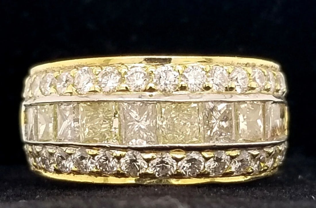 18K YELLOW GOLD RING 2.65CT NATURAL DIAMOND SI1 (1 of 2)