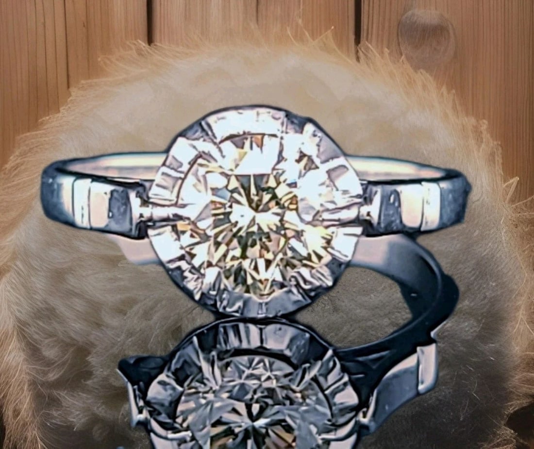 PLATINUM VINTAGE ENGAGEMENT RING 1.02CT. NATURAL ROUND CHAMPAGNE DIAMOND: PLATINUM VINTAGE ENGAGEMENT RING 1.02CT. NATURAL ROUND CHAMPAGNE DIAMOND This Platinum Vintage Engagement ring features a 1.02ct natural round Champagne Diamond as the main stone, making it a unique a