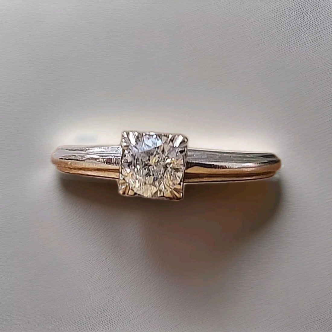 0.45CT. PALLADIUM VINTAGE ENGAGEMENT RING NATURAL EURO CUT ROUND DIAMOND H-I1: 0.45CT. PALLADIUM VINTAGE ENGAGEMENT RING NATURAL EURO CUT ROUND DIAMOND H-I1 This beautiful vintage engagement ring features a stunning 0.45ct natural round diamond with a H-I1 color grade. The solit