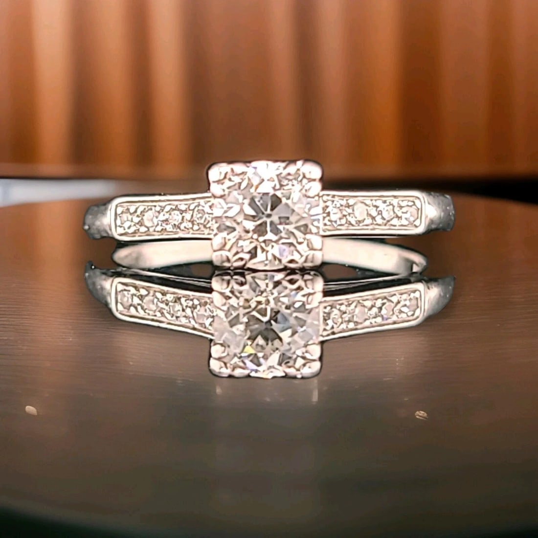 VINTAGE PLATINUM ENGAGEMENT RING 0.62CT.NATURAL EURO OLD CUT DIAMOND 1930'S: VINTAGE PLATINUM ENGAGEMENT RING 0.62CT.NATURAL EURO OLD CUT DIAMOND 1930'S This listing features a vintage platinum engagement ring from the 1930s, showcasing a 0.62CT natural Euro old cut diamond as