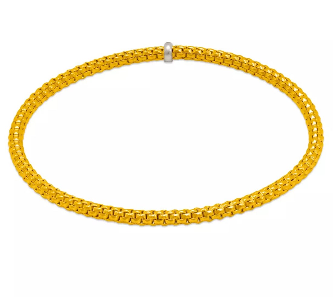 NEW 14K YELLOW GOLD STRETCH BANGLE BRACELET 3mm 14K Yellow Gold Approx. 3mm Wide Stretch Bangle (1 of 2)