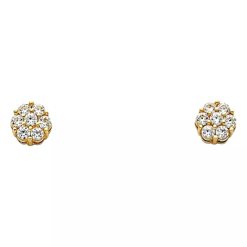 NEW 14K YELLOW GOLD CZ EARRINGS (ER321) 14K Yellow Gold NEW CZ EARRINGS (ER321) WEIGHT: 0.8g (1 of 2)