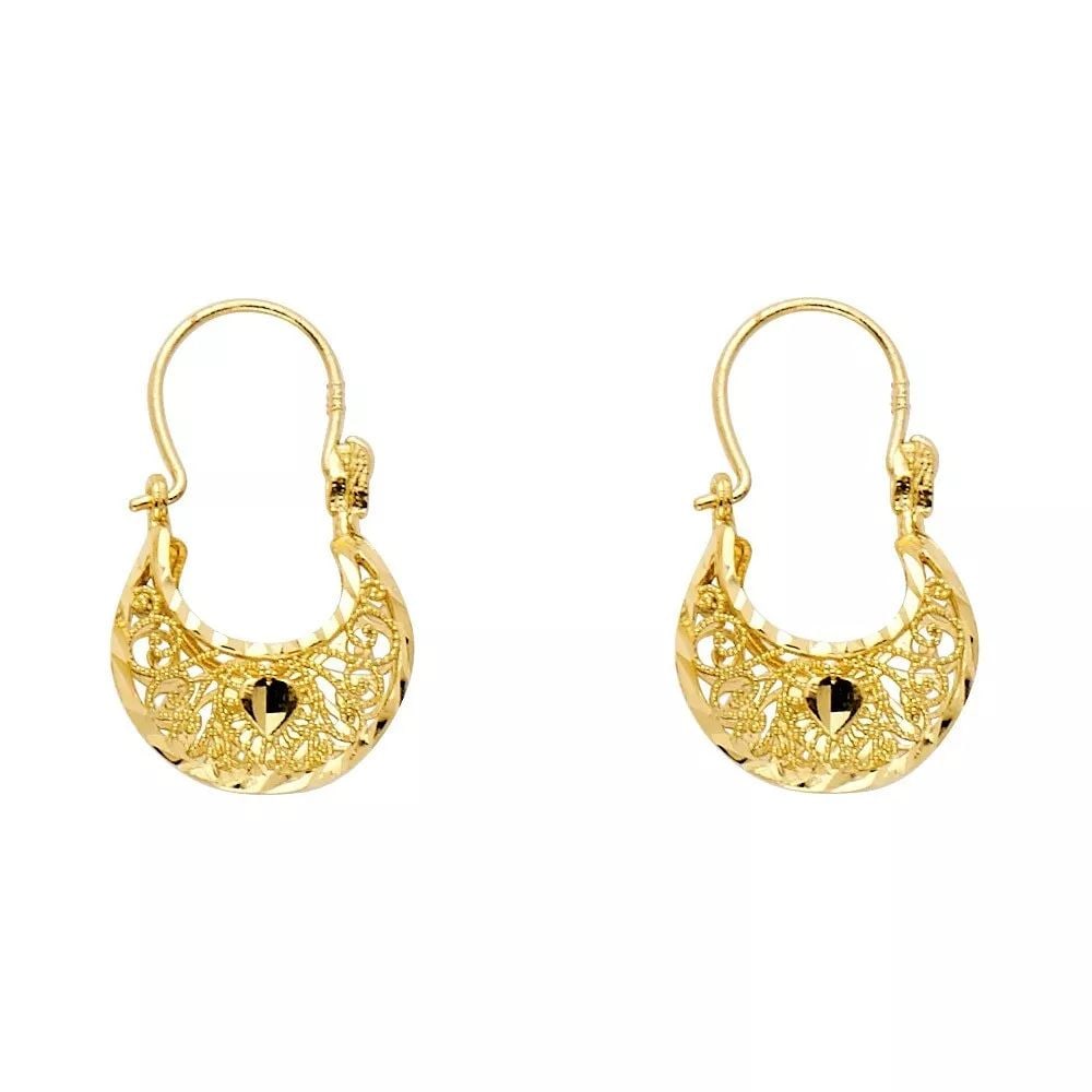 NEW 14K YELLOW GOLD DC BASKET EARRINGS 14K Yellow Gold NEW DC BASKET EARRINGS WEIGHT: 2.1g (1 of 2)