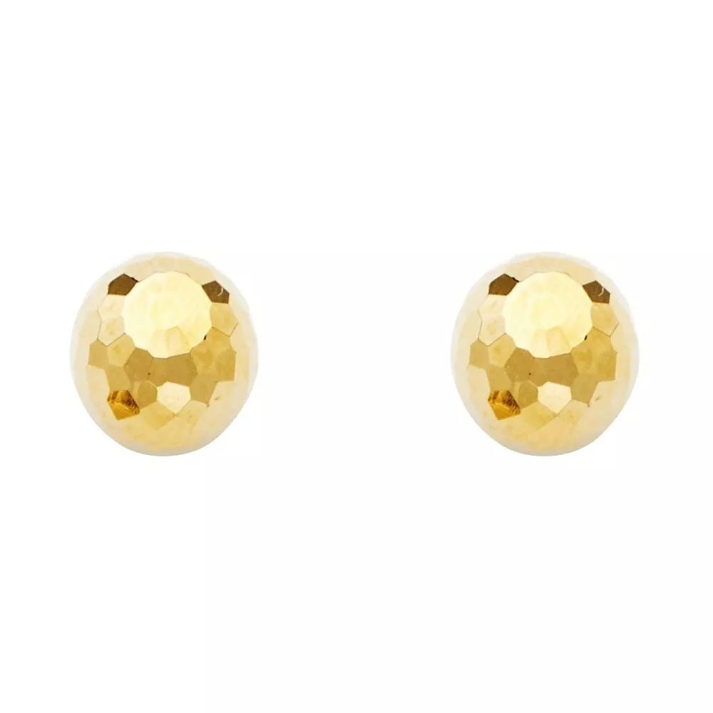 NEW 14K YELLOW GOLD 9.5MM D BALL EARRINGS WITH PUCH-BACK 14K Yellow Gold NEW 9.5MM D BALL EARRINGS (1 of 2)