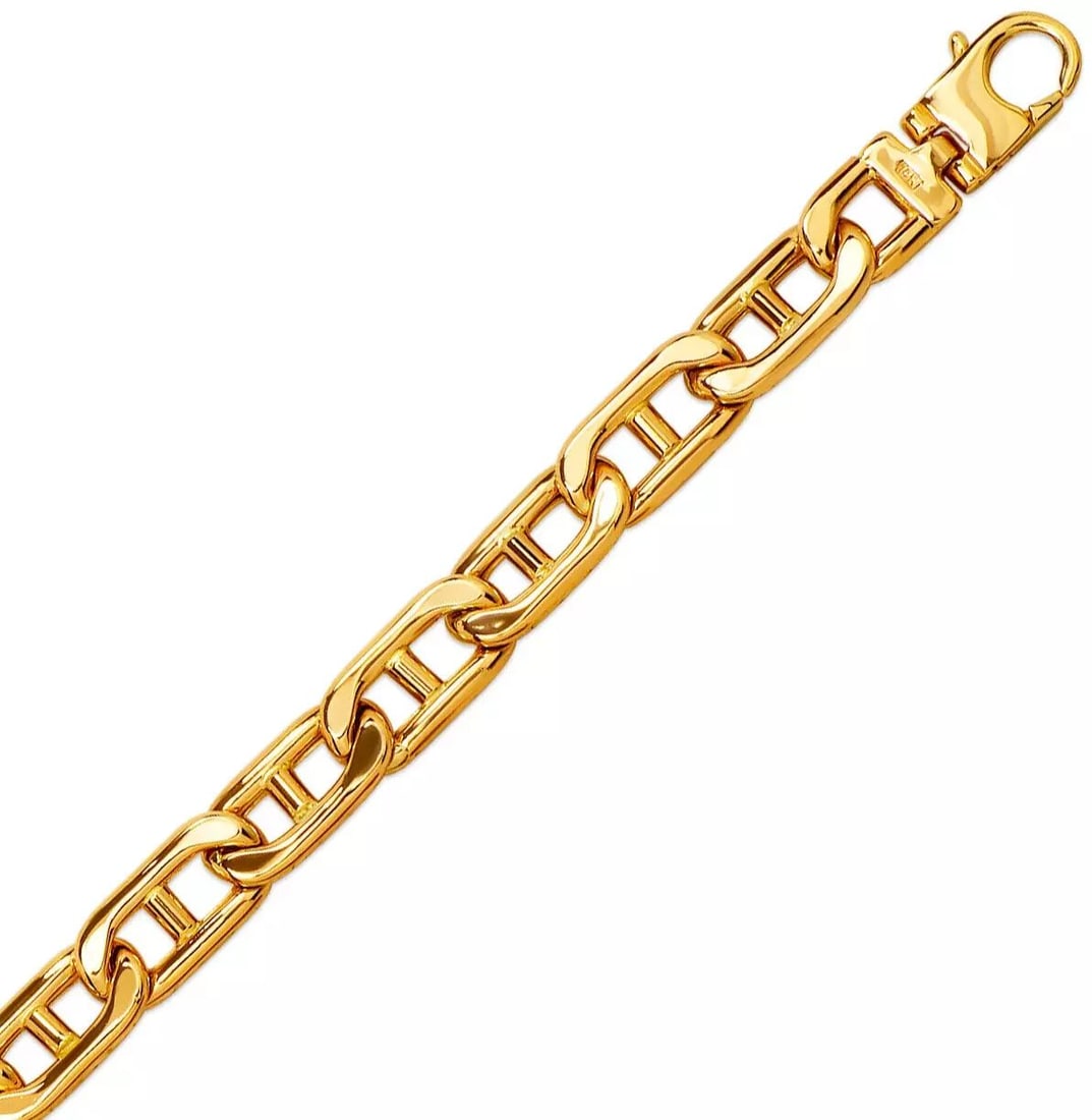 NEW 14K YELLOW GOLD HOLLOW GUCCI BRACELET 8.5mm 14K Yellow Gold Approx. 085 Gauge (8.5mm Wide) High: NEW 14K YELLOW GOLD HOLLOW GUCCI BRACELET 8.5mm 14K Yellow Gold Approx. 085 Gauge (8.5mm Wide) High Polished Lobster Lock Length : 8.75" Inch Weight: 19.9 Grams