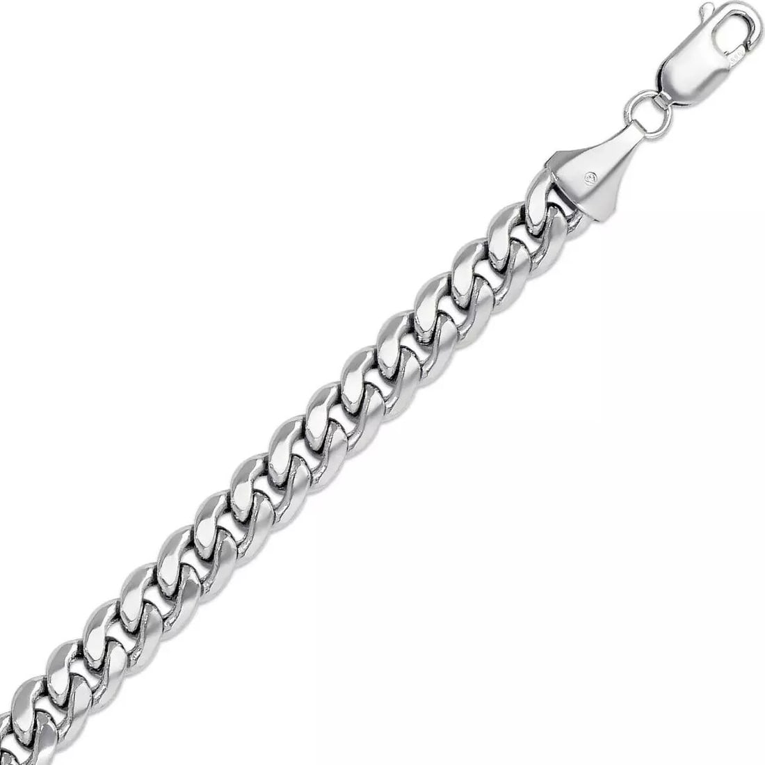 NEW 14K WHITE GOLD HOLLOW MIAMI CURB BRACELET 8mm 14K White Gold Approx. 8.0mm Wide High Polished (1 of 2)