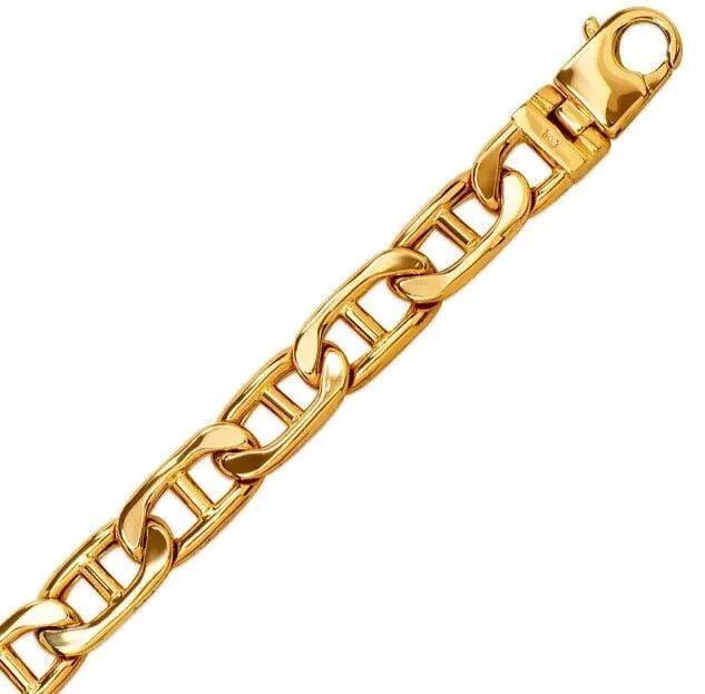 NEW 14K YELLOW GOLD HOLLOW GUCCI BRACELET 11mm 14K Yellow Gold Approx. 110 Gauge (11.0mm Wide) High: NEW 14K YELLOW GOLD HOLLOW GUCCI BRACELET 11mm 14K Yellow Gold Approx. 110 Gauge (11.0mm Wide) High Polished Lobster Lock Length : 9" Inch Weight: 34.8 Grams