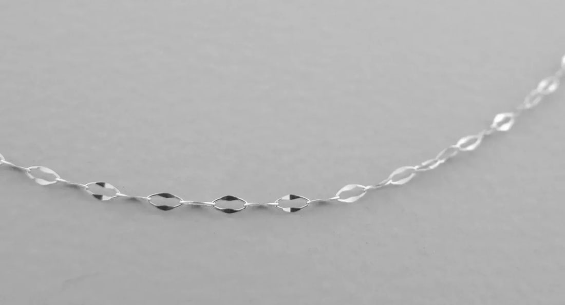 NEW 14K WHITE GOLD 18" CHAIN Please note, these chains are thin and dainty, if your pendant is more (1 of 2)