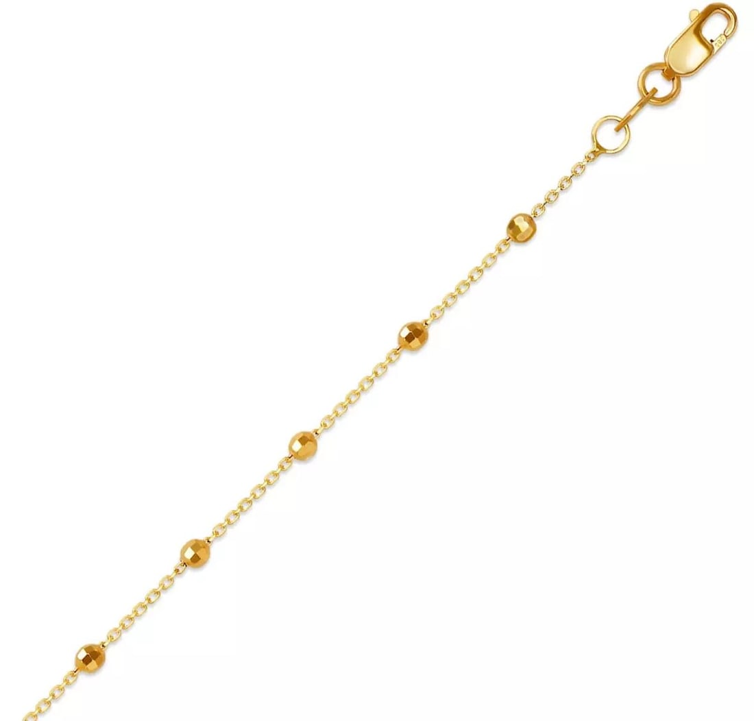 NEW 14K YELLOW GOLD STAZIONE BEAD ROLE BRACELET 2mm 14K Yellow Gold Approx. 250 Bead Gauge (2.0mm (1 of 2)