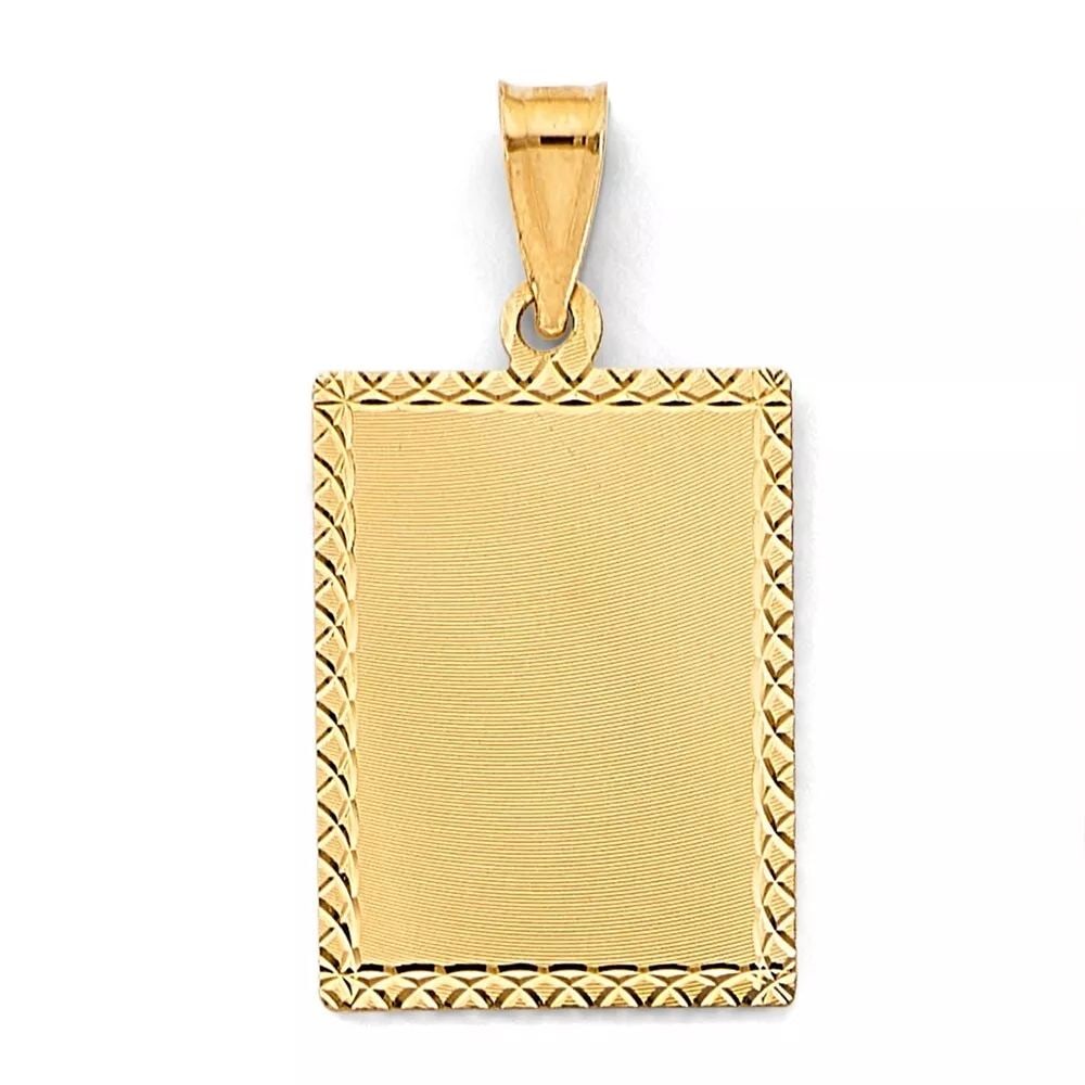 NEW 14K YELLOW GOLD PLAIN STAMP PENDANT 14K YELLOW GOLD NEW PLAIN STAMP PENDANT WEIGHT: 2.8g (1 of 2)