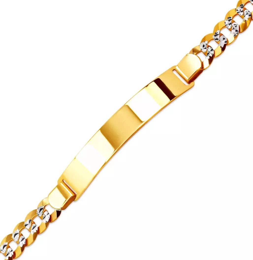 NEW 14K WHITE PAVE GOLD CURB LIGHT ID BRACELET 14K White Pave Gold Approx. 8.0mm ID, 7.0mm Bracelet (1 of 2)
