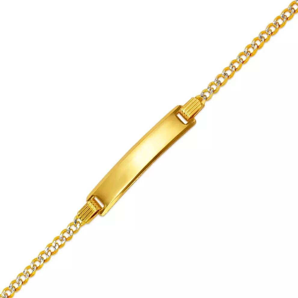 NEW 14K WHITE PAVE GOLD CURB X-LIGHT BABY ID BRACELET 14K White Pave Gold Approx. 5mm ID, 2.5mm (1 of 2)