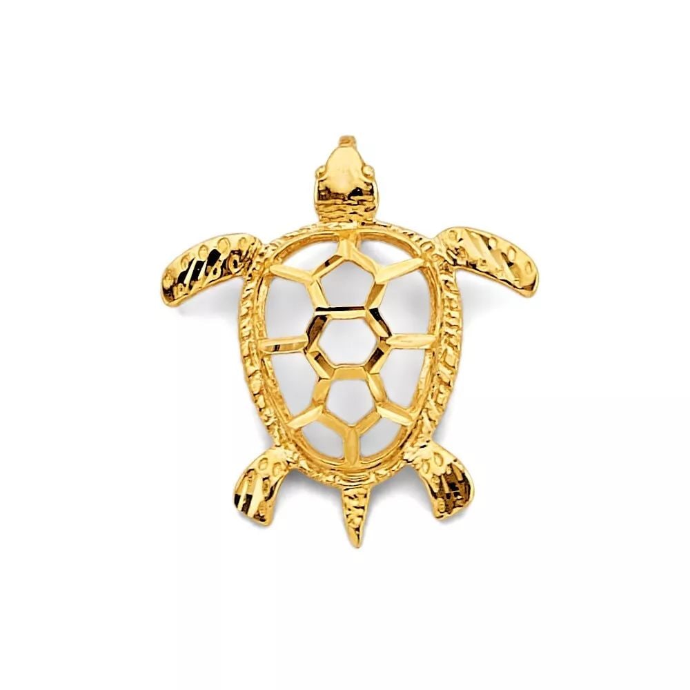 NEW 14K YELLOW GOLD OPEN TURTLE PENDANT 14K YELLOW GOLD NEW OPEN TURTLE PENDANT WEIGHT: 1.5g (1 of 2)