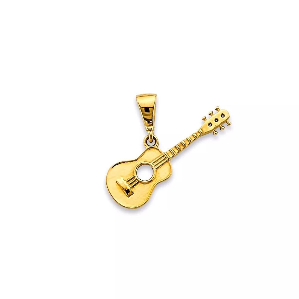 NEW 14K YELLOW GOLD GUITAR PENDANT 14K YELLOW GOLD NEW GUITAR PENDANT WEIGHT: 0.9g (1 of 2)