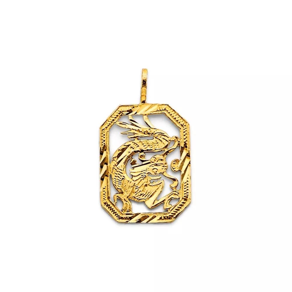 NEW 14K YELLOW GOLD DRAGON PENDANT 14K YELLOW GOLD NEW DRAGON PENDANT WEIGHT: 1g (1 of 2)