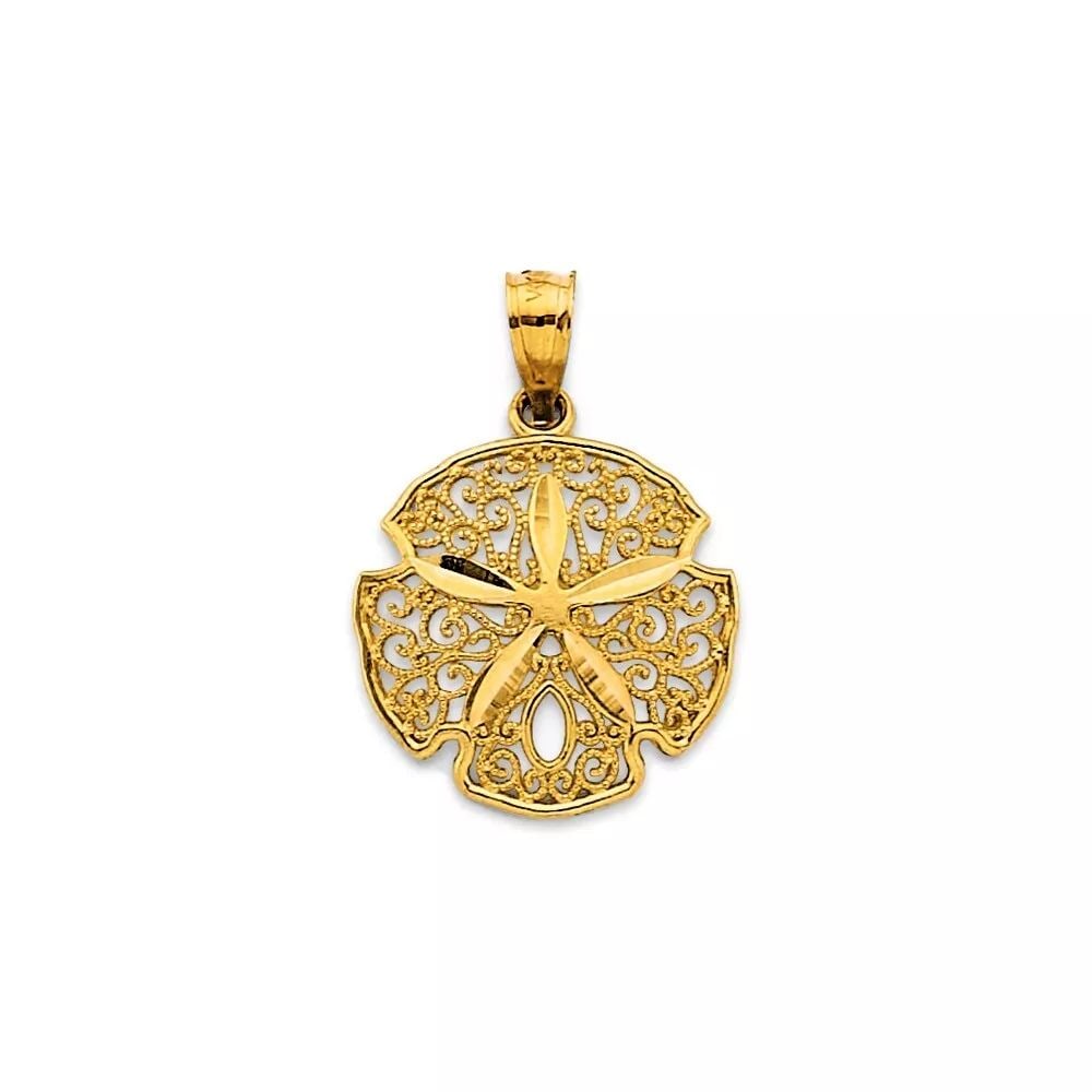 NEW 14K YELLOW GOLD SAND DOLLAR PENDANT 14K YELLOW GOLD NEW SAND DOLLAR PENDANT WEIGHT: 0.8g (1 of 2)