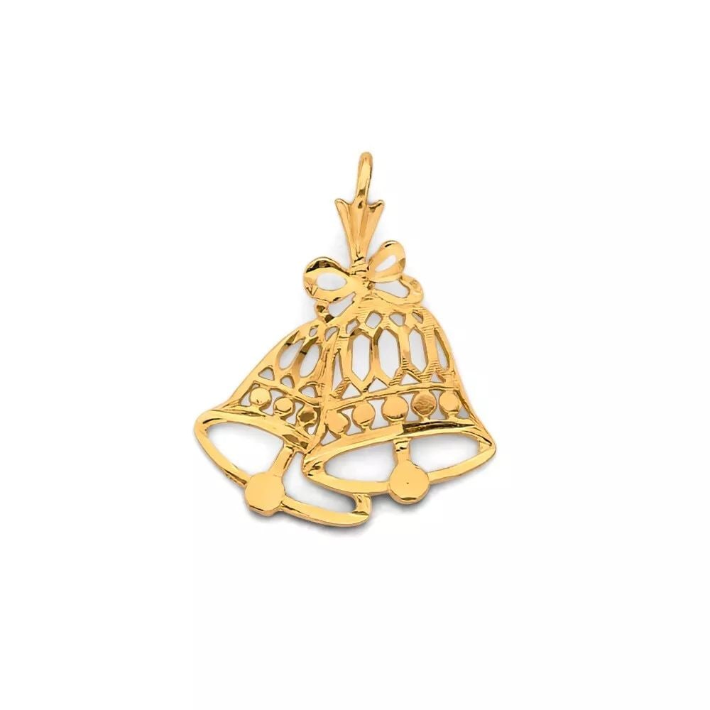NEW 14K YELLOW GOLD CHRISTMAS BELL PENDANT 14K YELLOW GOLD NEW CHRISTMAS BELL PENDANT WEIGHT: 0.7g (1 of 2)