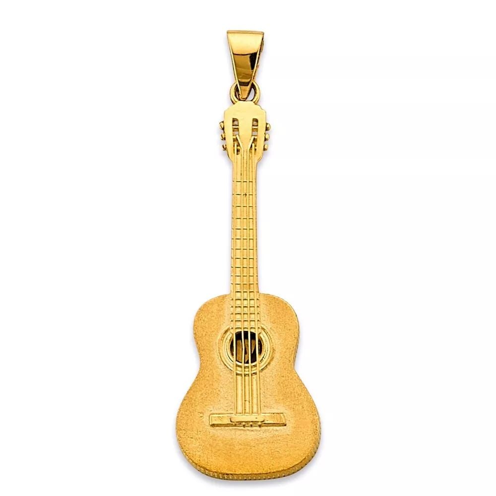 NEW 14K YELLOW GOLD GUITAR PENDANT 14K YELLOW GOLD NEW GUITAR PENDANT WEIGHT: 4.3g (1 of 2)