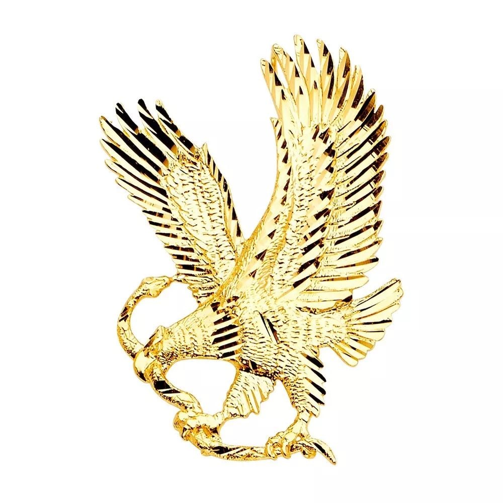 NEW 14K YELLOW GOLD EAGLE PENDANT 14K YELLOW GOLD NEW EAGLE PENDANT WEIGHT: 10.1g (1 of 2)