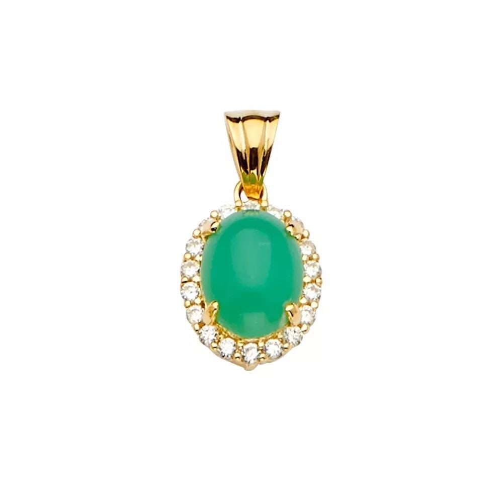 NEW 14K YELLOW GOLD JADE PENDANT/SET 14K YELLOW GOLD NEW JADE PENDANT/SET WEIGHT: 1.8g (1 of 2)