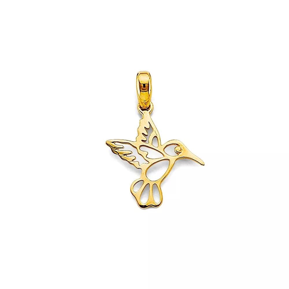 NEW 14K YELLOW GOLD HUMMING BIRD PENDANT 14K YELLOW GOLD NEW HUMMING BIRD PENDANT WEIGHT: 0.4g (1 of 2)