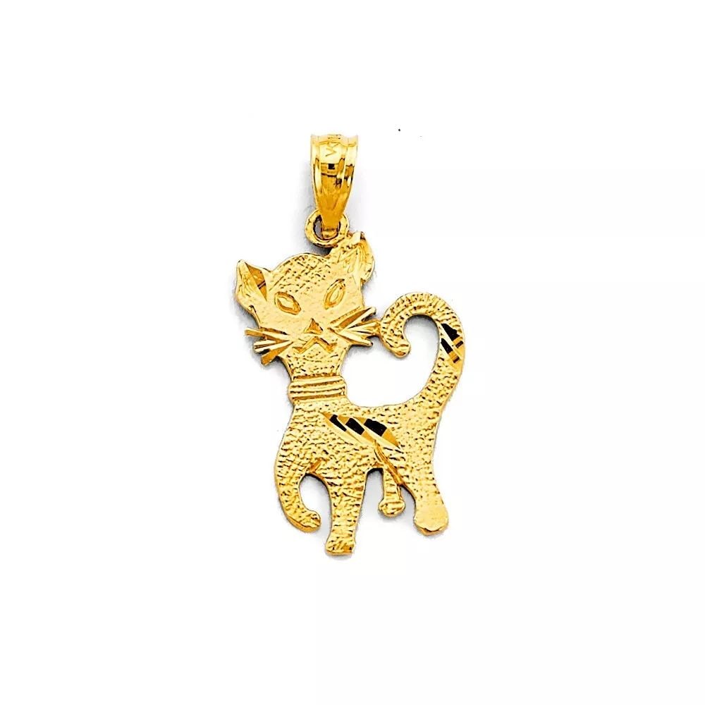 NEW 14K YELLOW GOLD CAT PENDANT 14K YELLOW GOLD NEW CAT PENDANT WEIGHT: 1g (1 of 2)