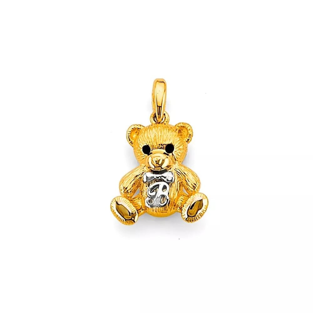 NEW 14K TWO TONE GOLD TEDDY BEAR PENDANT 14K TWO TONE GOLD NEW TEDDY BEAR PENDANT WEIGHT: 2.7g (1 of 2)