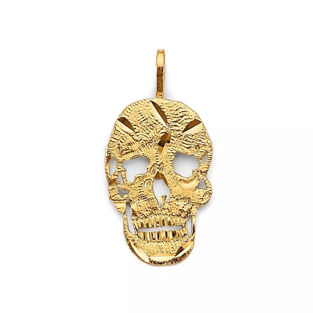 NEW 14K YELLOW GOLD SKULL PENDANT 14K YELLOW GOLD NEW SKULL PENDANT WEIGHT: 1.6g (1 of 2)