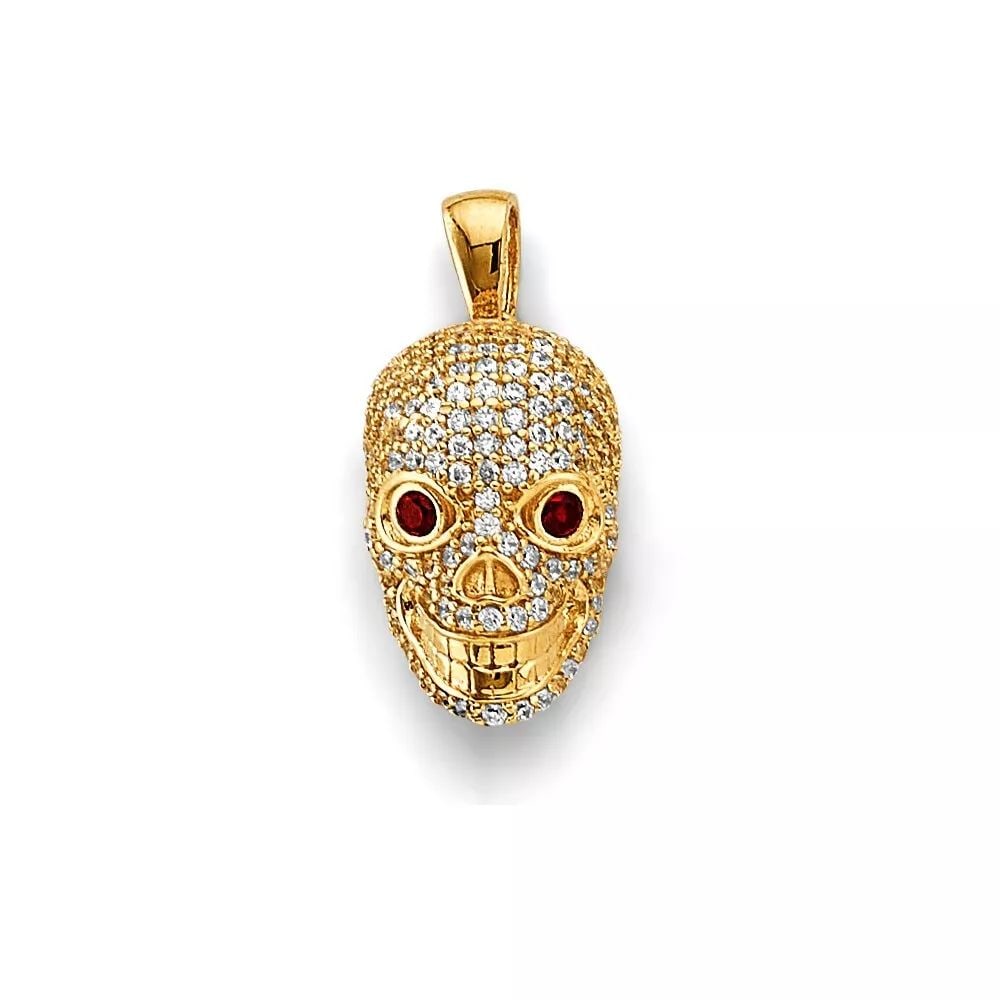 NEW 14K YELLOW GOLD CZ SKULL PENDANT 14K YELLOW GOLD NEW CZ SKULL PENDANT WEIGHT: Loading...g (1 of 2)