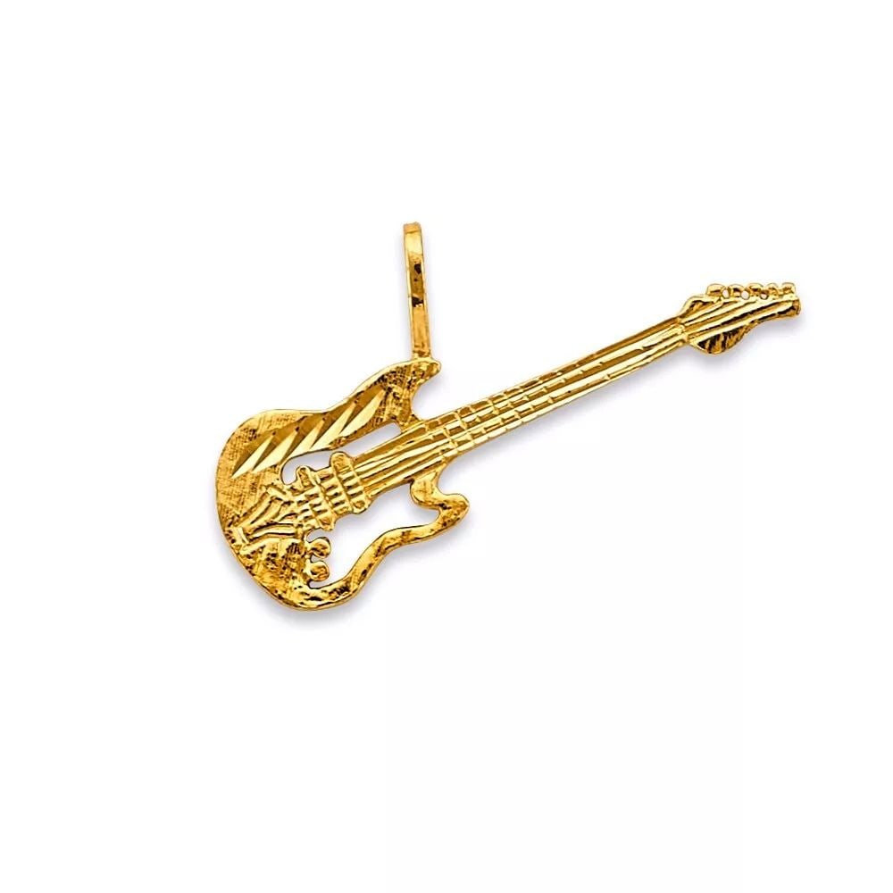 NEW 14K YELLOW GOLD GUITAR PENDANT 14K YELLOW GOLD NEW GUITAR PENDANT WEIGHT: 1g (1 of 2)
