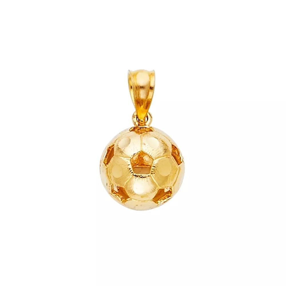 NEW 14K YELLOW GOLD SOCCER BALL PENDANT 14K YELLOW GOLD NEW SOCCER BALL PENDANT WEIGHT: 3.2g (1 of 2)