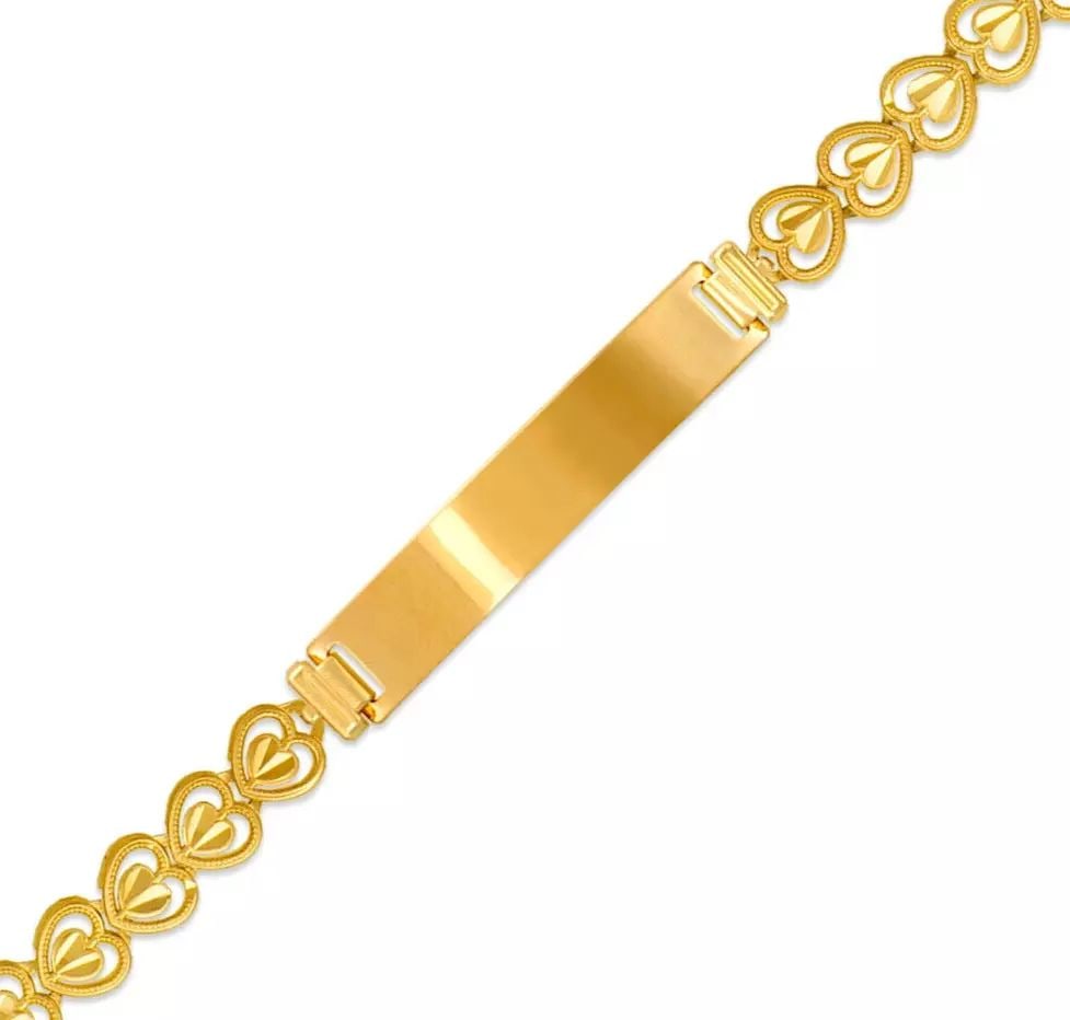 NEW 14K YELLOW GOLD KIDS ID BRACELET 5 14K Yellow Gold Approx. 5mm Wide, 6mm Center High Polished (1 of 2)