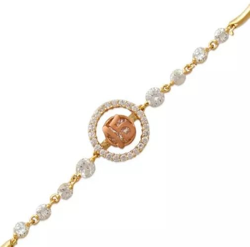 NEW 14K TWO TONE GOLD FANCY 15 ANOS HALO CZ BRACELET 14K Two Tone Gold Approx. 2mm Wide, 12mm Center: NEW 14K TWO TONE GOLD FANCY 15 ANOS HALO CZ BRACELET 14K Two Tone Gold Approx. 2mm Wide, 12mm Center Available in White Gold Items in this Set: Earrings, Necklace, Pendant, Ring Length : 7" Inch Weigh