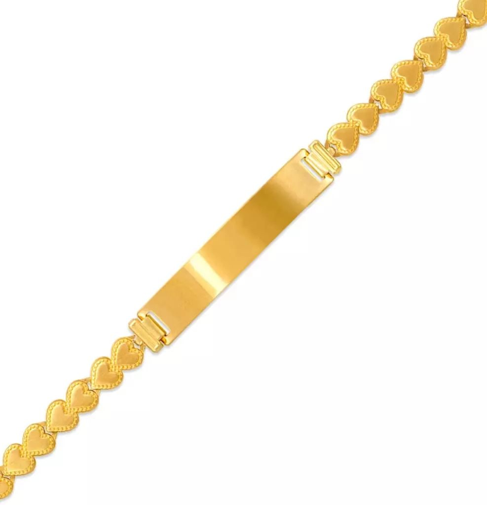 NEW 14K YELLOW GOLD KIDS ID BRACELET 4mm 14K Yellow Gold Approx. 4mm Wide, 6mm Center High Polished (1 of 2)