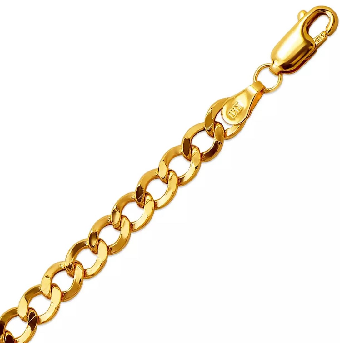 NEW 14K YELLOW GOLD HOLLOW CURB BRACELET 14K Yellow Gold Approx. 120 Gauge (5mm Wide) High Polished (1 of 2)