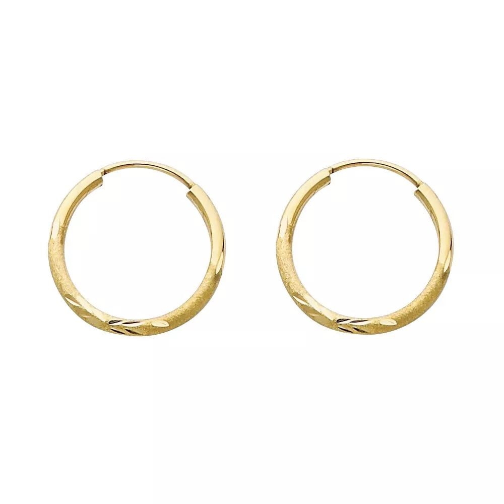 NEW 14K YELLOW GOLD 1.5MM BUDDED DC ENDLESS HOOP EARRINGS (16MM) 14K Yellow Gold NEW 1.5MM BUDDED DC: NEW 14K YELLOW GOLD 1.5MM BUDDED DC ENDLESS HOOP EARRINGS (16MM) 14K Yellow Gold NEW 1.5MM BUDDED DC ENDLESS HOOP EARRINGS (16MM) WEIGHT: 0.5g