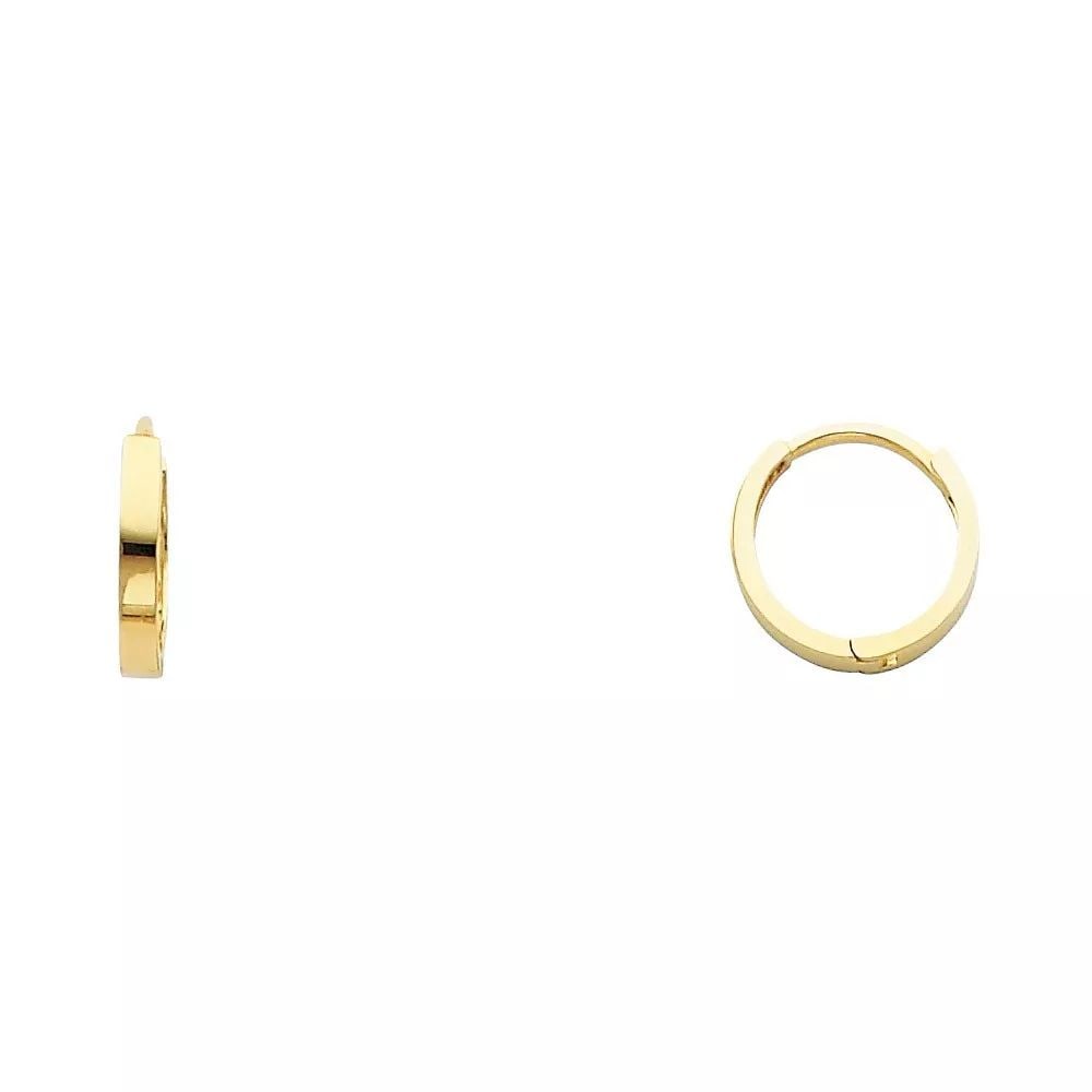 NEW 14K YELLOW GOLD SMALL PLAIN HUGGIES EARRINGS 14K Yellow Gold NEW SMALL PLAIN HUGGIES EARRINGS (1 of 2)