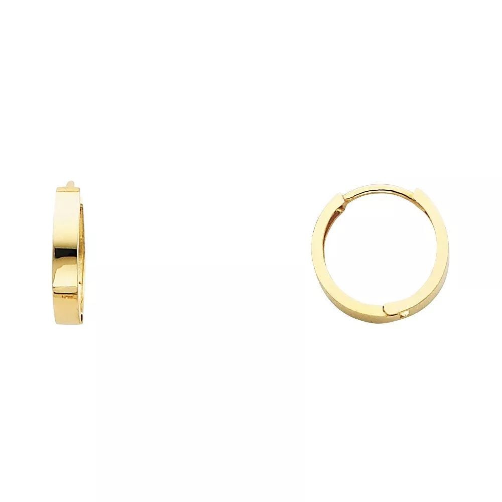 NEW 14K YELLOW GOLD PLAIN HUGGIES EARRINGS 14K Yellow Gold NEW PLAIN HUGGIES EARRINGS WEIGHT: 1g (1 of 2)