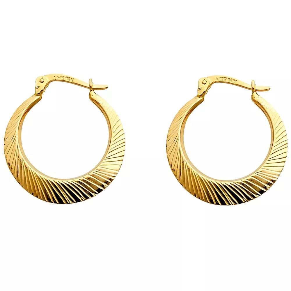 NEW 14K YELLOW GOLD DC MOON SHAPE HOLLOW EARRINGS (22MM) 14K Yellow Gold NEW DC MOON SHAPE HOLLOW (1 of 2)