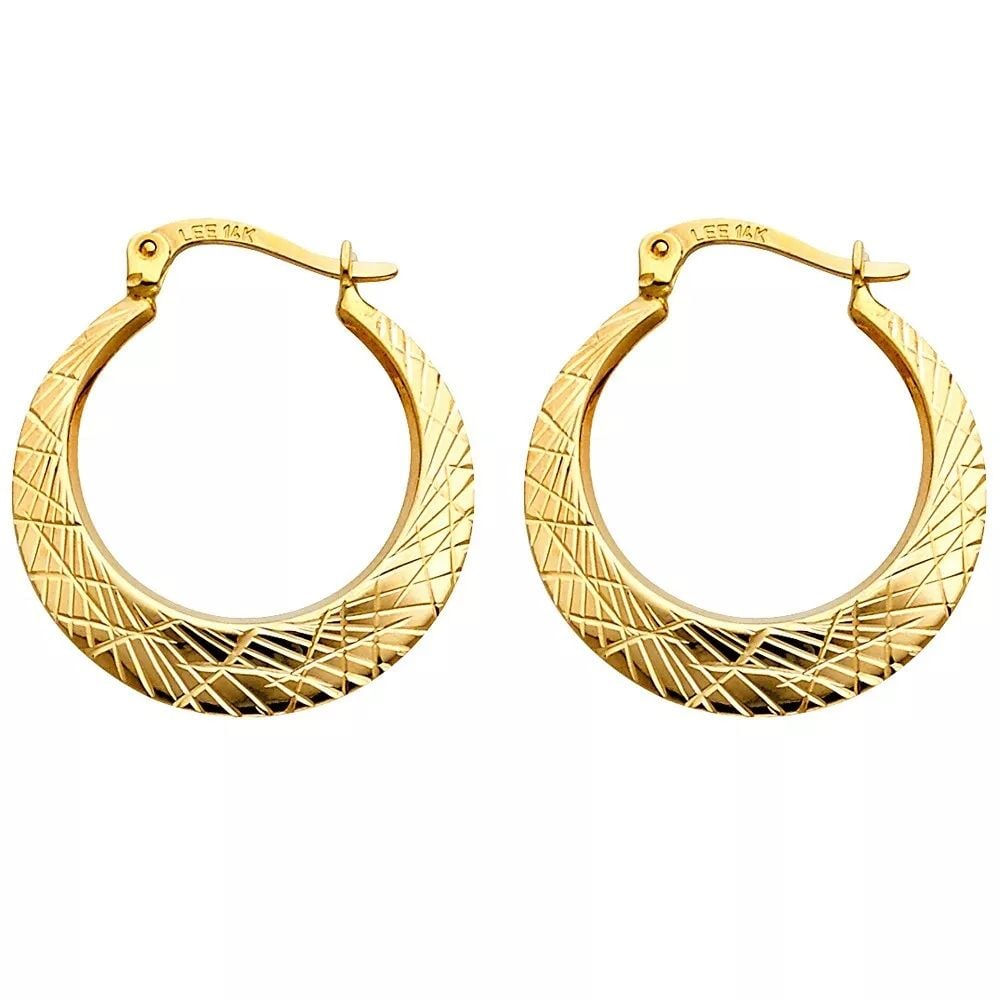 NEW 14K YELLOW GOLD DC MOON SHAPE HOLLOW EARRINGS (22MM) 14K Yellow Gold NEW DC MOON SHAPE HOLLOW: NEW 14K YELLOW GOLD DC MOON SHAPE HOLLOW EARRINGS (22MM) 14K Yellow Gold NEW DC MOON SHAPE HOLLOW EARRINGS (22MM) WEIGHT: 1.4g
