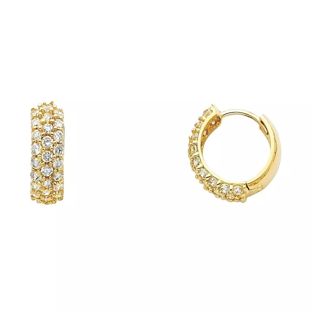 NEW 14K YELLOW GOLD CZ HUGGIES EARRINGS (ER272) 14K Yellow Gold NEW CZ HUGGIES EARRINGS (ER272): NEW 14K YELLOW GOLD CZ HUGGIES EARRINGS (ER272) 14K Yellow Gold NEW CZ HUGGIES EARRINGS (ER272) WEIGHT: 2.4g