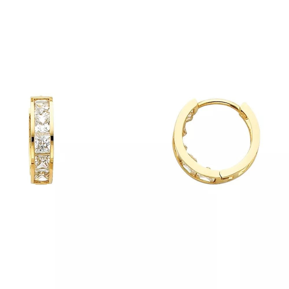NEW 14K YELLOW GOLD CZ HUGGIES EARRINGS (ER250) 14K Yellow Gold NEW CZ HUGGIES EARRINGS (ER250): NEW 14K YELLOW GOLD CZ HUGGIES EARRINGS (ER250) 14K Yellow Gold NEW CZ HUGGIES EARRINGS (ER250) WEIGHT: 2g