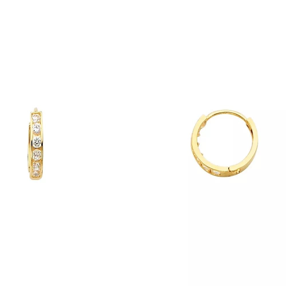 NEW 14K YELLOW GOLD CZ HUGGIES EARRINGS (ER237) 14K Yellow Gold NEW CZ HUGGIES EARRINGS (ER237): NEW 14K YELLOW GOLD CZ HUGGIES EARRINGS (ER237) 14K Yellow Gold NEW CZ HUGGIES EARRINGS (ER237) WEIGHT: 0.7g